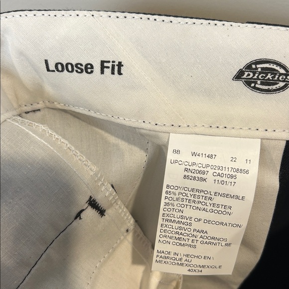 Dickies Double Knee Work Pants Black 40x34 Loose Fit Wrinkle Resistant NWT - Picture 10 of 10